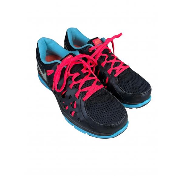 NIKE VTG Dual Fusion Sneaker Women 9.5 Black Pink Mesh Running Jogging Outdoor - Picture 2 of 13